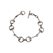 Sterling Silver Interlocking Design Bracelet with Toggle Clasp, Birthday Gift