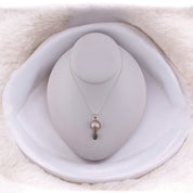 Sterling Silver Necklace with Silver Pendant and Freshwater Pearl - Timeless Elegance