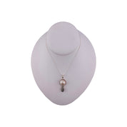 Sterling Silver Necklace with Silver Pendant and Freshwater Pearl - Timeless Elegance