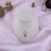 Sterling Silver Necklace with Silver Pendant and Freshwater Pearl - Timeless Elegance