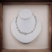 Sterling Silver Necklace with Freshwater Pearls and Circular Hoops - Toggle Clasp Design