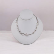 Sterling Silver Necklace with Freshwater Pearls and Circular Hoops - Toggle Clasp Design