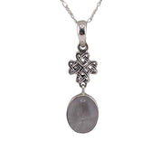 Sterling Silver, Celtic Moonstone, Pendant, Necklace - Ethereal Love