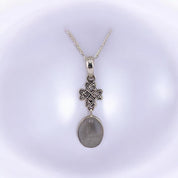 Sterling Silver, Celtic Moonstone, Pendant, Necklace - Ethereal Love