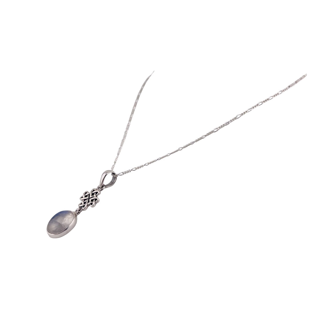 Sterling Silver, Celtic Moonstone, Pendant, Necklace - Ethereal Love