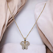 Gold Plated, Sterling Silver, Butterfly Design Zircon, Pendant Necklace, Elegant Flutter, Perfect Gift