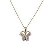 Gold Plated, Sterling Silver, Butterfly Design Zircon, Pendant Necklace, Elegant Flutter, Perfect Gift