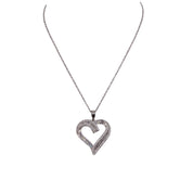 Sterling Silver, Zircon, Heart, Pendant, Necklace, Trendy Necklace, Heart Jewelry Gift