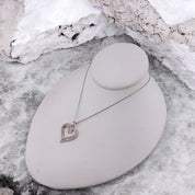 Sterling Silver, Zircon, Heart, Pendant, Necklace, Trendy Necklace, Heart Jewelry Gift