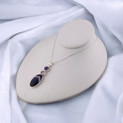 Sterling Silver, Purple Zircon, Amethyst Gemstone, Pendant, Necklace, Gift for Her, Statement Piece