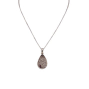 Sterling Silver Teardrop Pendant Necklace with Natural Super Seven Gemstone - Elegant Gift Idea for Her