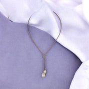 Sterling Silver Freshwater Pearl Bolo Tie Necklace - Contemporary Elegance, Special Occasions, Holiday Gifts