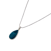 Stunning Green Gemstone, Teardrop Pendant, Sterling Silver Necklace, Gift for Her