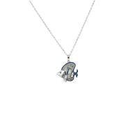 Sterling Silver, Necklace, Sparkling Fish Pendant, Blue Zirconia Stone, Perfect Gift