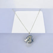 Sterling Silver, Necklace, Sparkling Fish Pendant, Blue Zirconia Stone, Perfect Gift