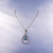 Larimar Teardrop Pendant, Sterling Silver Necklace, Larimar Gemstone, Blue Pendant,  Unique Jewelry Gift