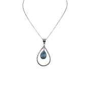 Larimar Teardrop Pendant, Sterling Silver Necklace, Larimar Gemstone, Blue Pendant,  Unique Jewelry Gift