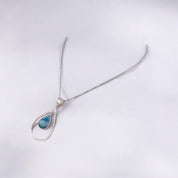 Larimar Teardrop Pendant, Sterling Silver Necklace, Larimar Gemstone, Blue Pendant,  Unique Jewelry Gift