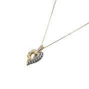 Gold-Plated, Sterling Silver, Heart, Zircon, Dark Blue, Pendant, Necklace - Enchanted Heart