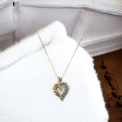 Gold-Plated, Sterling Silver, Heart, Zircon, Dark Blue, Pendant, Necklace - Enchanted Heart