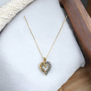 Gold-Plated, Sterling Silver, Heart, Zircon, Dark Blue, Pendant, Necklace - Enchanted Heart