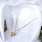 Butterfly Pendant, Gold-Plated, Sterling Silver, Zircon Pendant, Gold Plated Necklace, Unique Gift