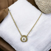 Gold-Plated, Sterling Silver, Freshwater Pearl, Zircon, Pendant, Necklace