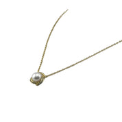 Gold-Plated, Sterling Silver, Freshwater Pearl, Zircon, Pendant, Necklace