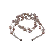 Rice Pearl Necklace, Natural Pink, Three-Strand Twisted, Prefect Birthday and Holiday Gift