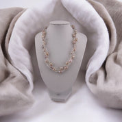 Rice Pearl Necklace, Natural Pink, Three-Strand Twisted, Prefect Birthday and Holiday Gift