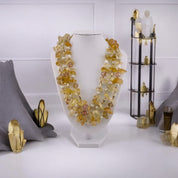 Golden Luxe Crystal Necklace, Three-Strand Irregular Beads, Chic Jewelry Gift for Her