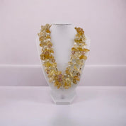 Golden Luxe Crystal Necklace, Three-Strand Irregular Beads, Chic Jewelry Gift for Her