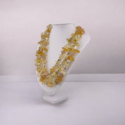 Golden Luxe Crystal Necklace, Three-Strand Irregular Beads, Chic Jewelry Gift for Her