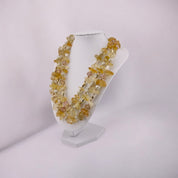Golden Luxe Crystal Necklace, Three-Strand Irregular Beads, Chic Jewelry Gift for Her