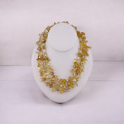 Golden Luxe Crystal Necklace, Three-Strand Irregular Beads, Chic Jewelry Gift for Her