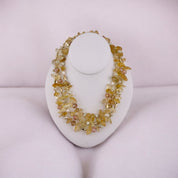 Golden Luxe Crystal Necklace, Three-Strand Irregular Beads, Chic Jewelry Gift for Her