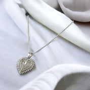 Sterling Silver, Zircon, Heart, Pendant, Necklace - Eternal Glamour