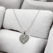 Sterling Silver, Zircon, Heart, Pendant, Necklace - Eternal Glamour