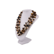 Chocolate Brown Pearl Necklace, Three-Strand, Irregular Beads, Holiday Gift, Chic Jewelry
