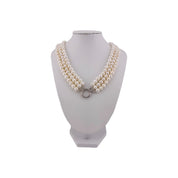 Two Styles in one, Triple Strand, Cultured White Pearl Necklace, Versatile Toggle Clasp, Perfect Jewelry Gift