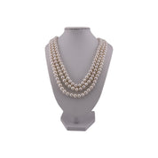 Two Styles in one, Triple Strand, Cultured White Pearl Necklace, Versatile Toggle Clasp, Perfect Jewelry Gift