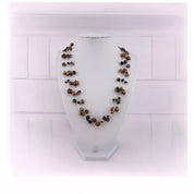 Silver Thread & Crystals, Triple Strand , Cultured Chocolate Pearl Necklace, Elegant Jewelry, Gift any Occasion