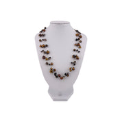 Silver Thread & Crystals, Triple Strand , Cultured Chocolate Pearl Necklace, Elegant Jewelry, Gift any Occasion