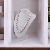 Coin Pearl Necklace, Freshwater, White Pearls,  Perfect Wedding Gift, Birthday Gift, Anniversary Gift