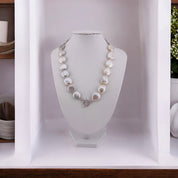 Coin Pearl Necklace, Freshwater, White Pearls,  Perfect Wedding Gift, Birthday Gift, Anniversary Gift