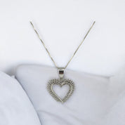 Sterling Silver, Heart Pendant Necklace, Zircon, Trendy Jewelry, Statement Piece, Perfect Gift