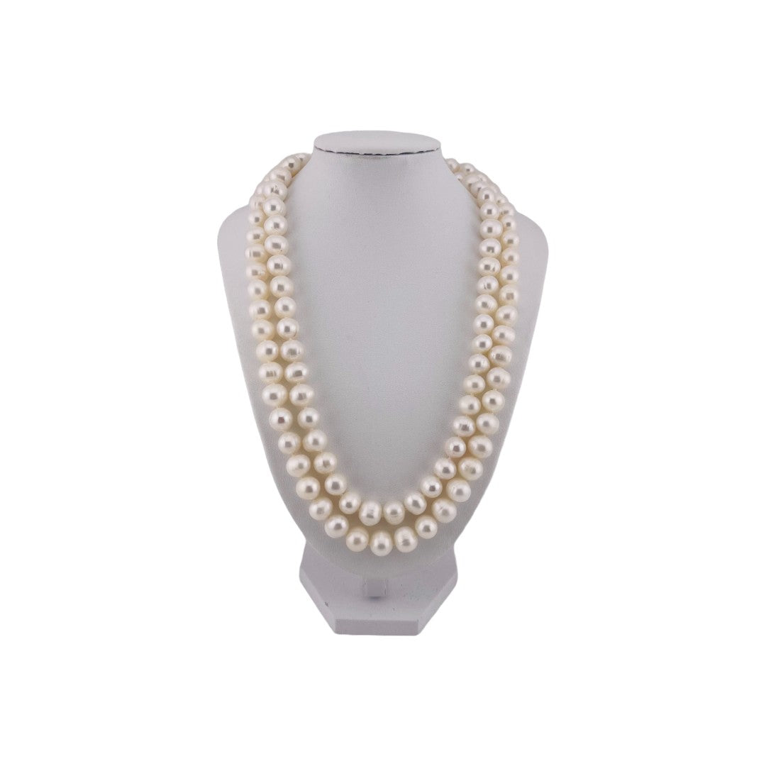 Irregular pearls design, Extra Long Necklace, Freshwater Cultured White Pearl, Perfect Wedding, Holiday and Birthday Gift