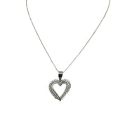 Sterling Silver, Heart Pendant Necklace, Zircon, Trendy Jewelry, Statement Piece, Perfect Gift