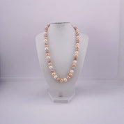 Multi Color Freshwater Pearl Necklace, Natural White, Peach, and Pink Pearls, Birthday Gift, Anniversary Gift