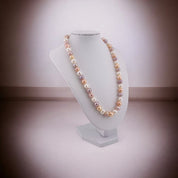 Multi Color Freshwater Pearl Necklace, Natural White, Peach, and Pink Pearls, Birthday Gift, Anniversary Gift